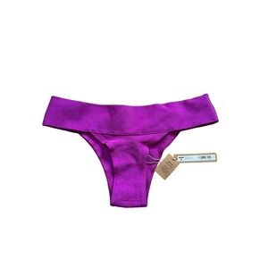 Skims Medium Knit Swim Cheeky Bikini Bottom Lollipop Pink NWT